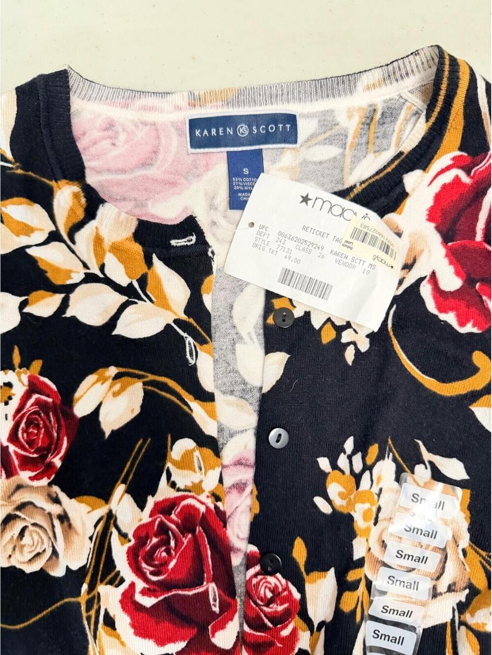 Karen Scott Women Cardigan size S new with tags